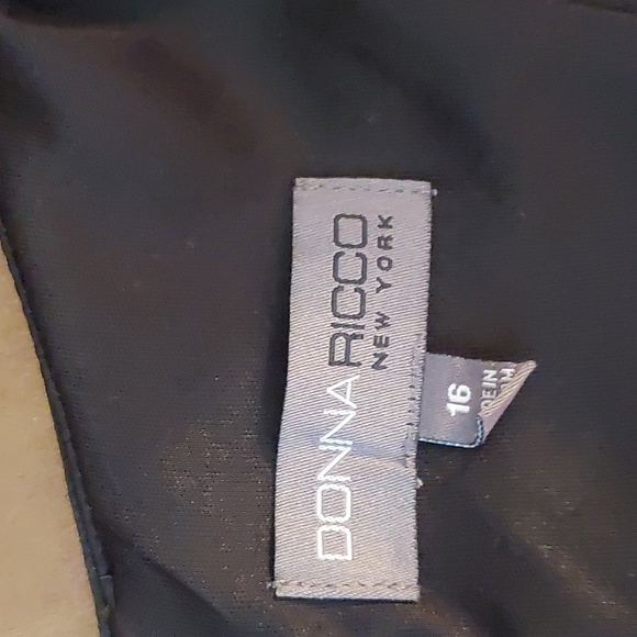 NWOT Donna Ricco black and silver floral brocade midi dress, size 16 - Picture 9 of 12